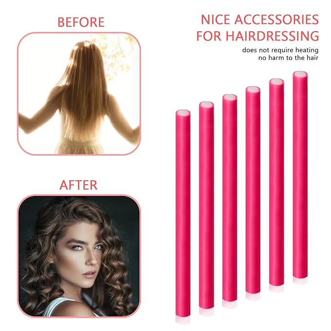 10pcs Flexible Curling Rods, Hair Rollers for Long Hair Short Hair Women Girls, No Heat Hair Curlers