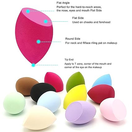 6 Pieces Professional Makeup Sponge Set,Latex Free Flawless Soft Setting Face Puffs,Multicolor Beauty Sponge Blender Cosmetic Applicator for Powder,Liquid,Facial Makeup Tools