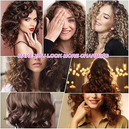 Hair Curlers Rollers with 12 Pcs Hair Clips 12 Pcs Rollers for Hair Set, Self Grip Hair Roller for Long Medium Short Thick Thin Hair (+Free Tail Comb)