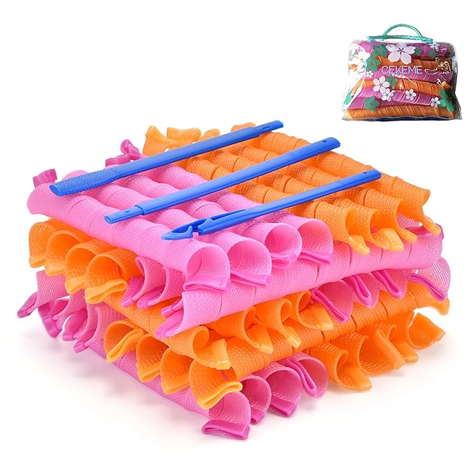 Heatless Spiral Hair Curlers for Long Hair - Heatless Curls Overnight 22inch Magic Magic Hair Rollers No Heat Curlers