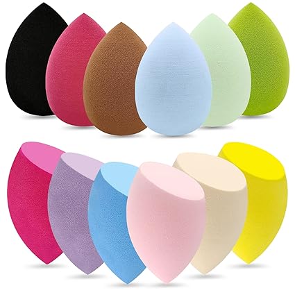 6 Pieces Professional Makeup Sponge Set,Latex Free Flawless Soft Setting Face Puffs,Multicolor Beauty Sponge Blender Cosmetic Applicator for Powder,Liquid,Facial Makeup Tools