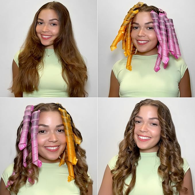 Heatless Spiral Hair Curlers for Long Hair - Heatless Curls Overnight 22inch Magic Magic Hair Rollers No Heat Curlers